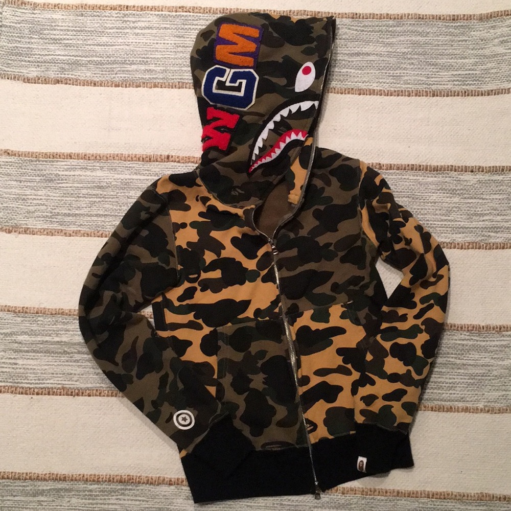 **Rare** BAPE A BATHING APE CAMO HOODIE SM…